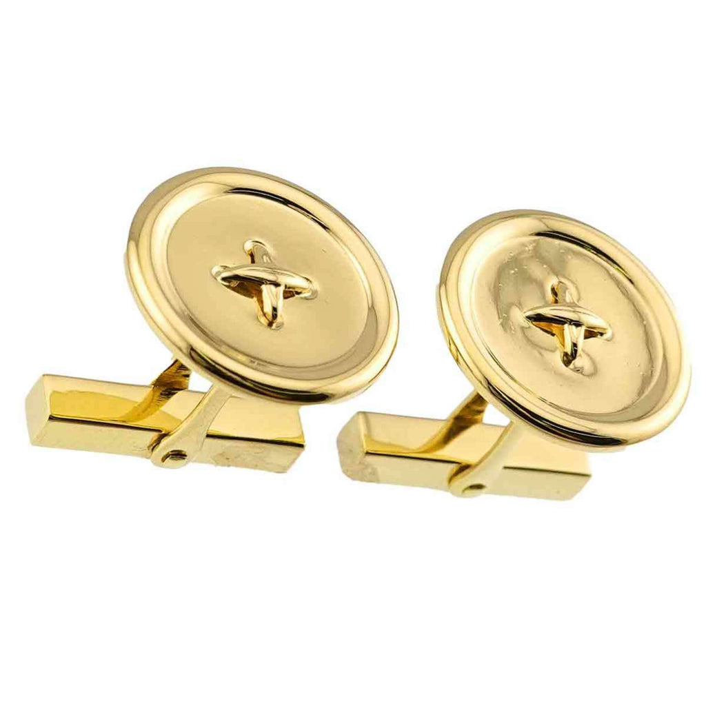 Button Cufflinks 14K Yellow Gold Bracelet