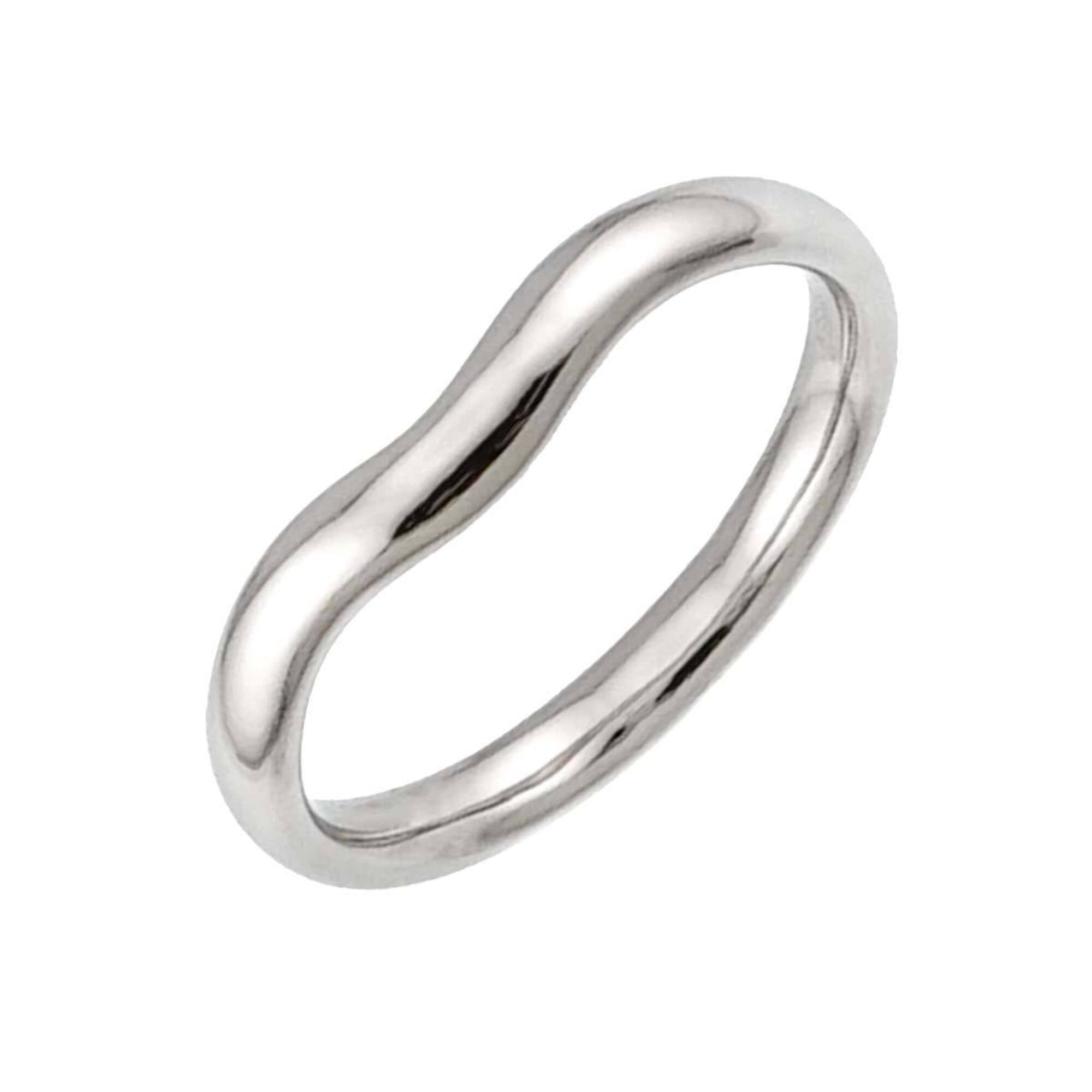 Wide Curved Band Ring Platinum
