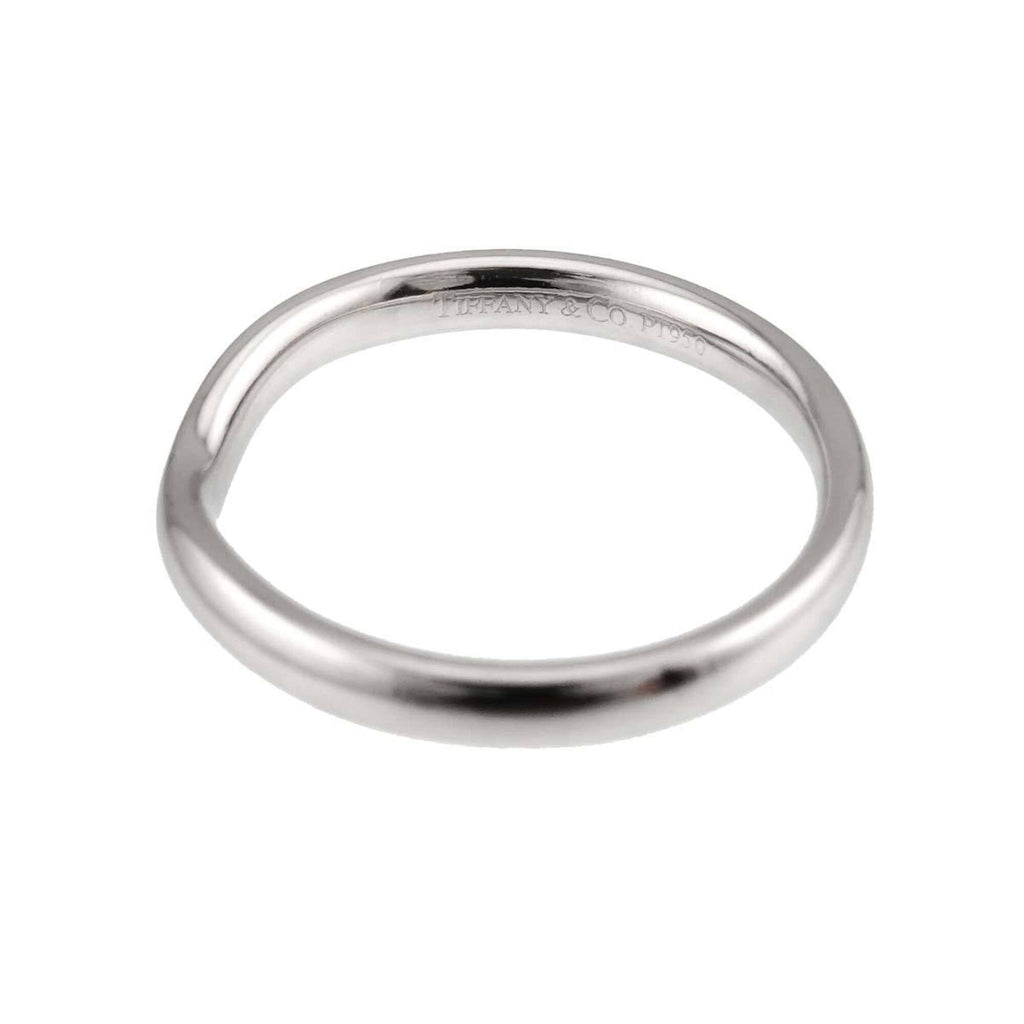 Wide Curved Band Ring Platinum