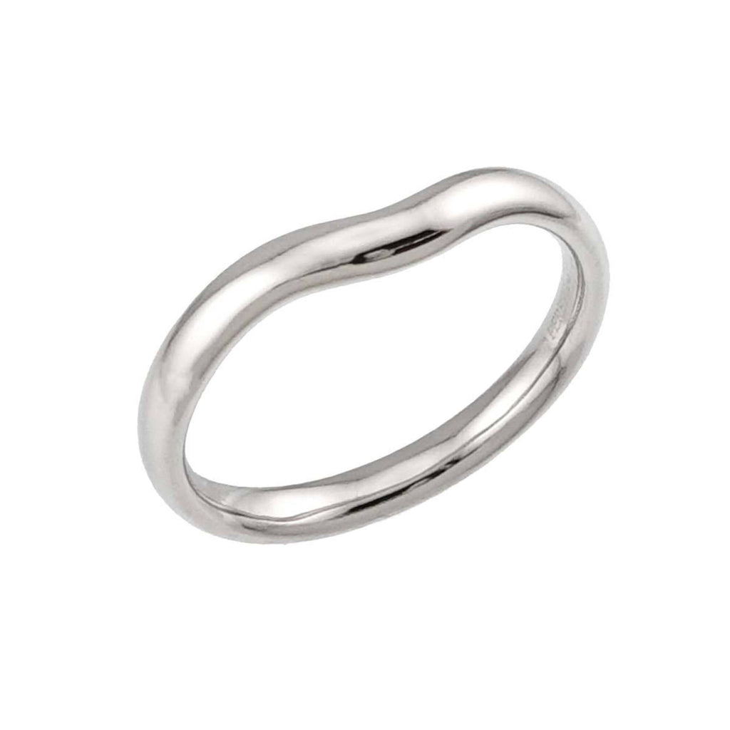 Wide Curved Band Ring Platinum