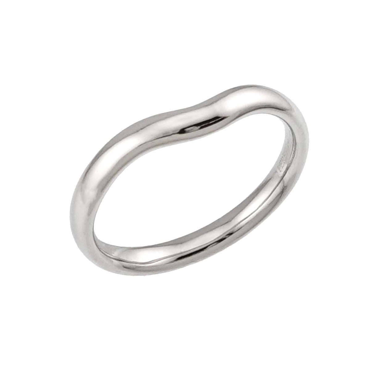 Wide Curved Band Ring Platinum