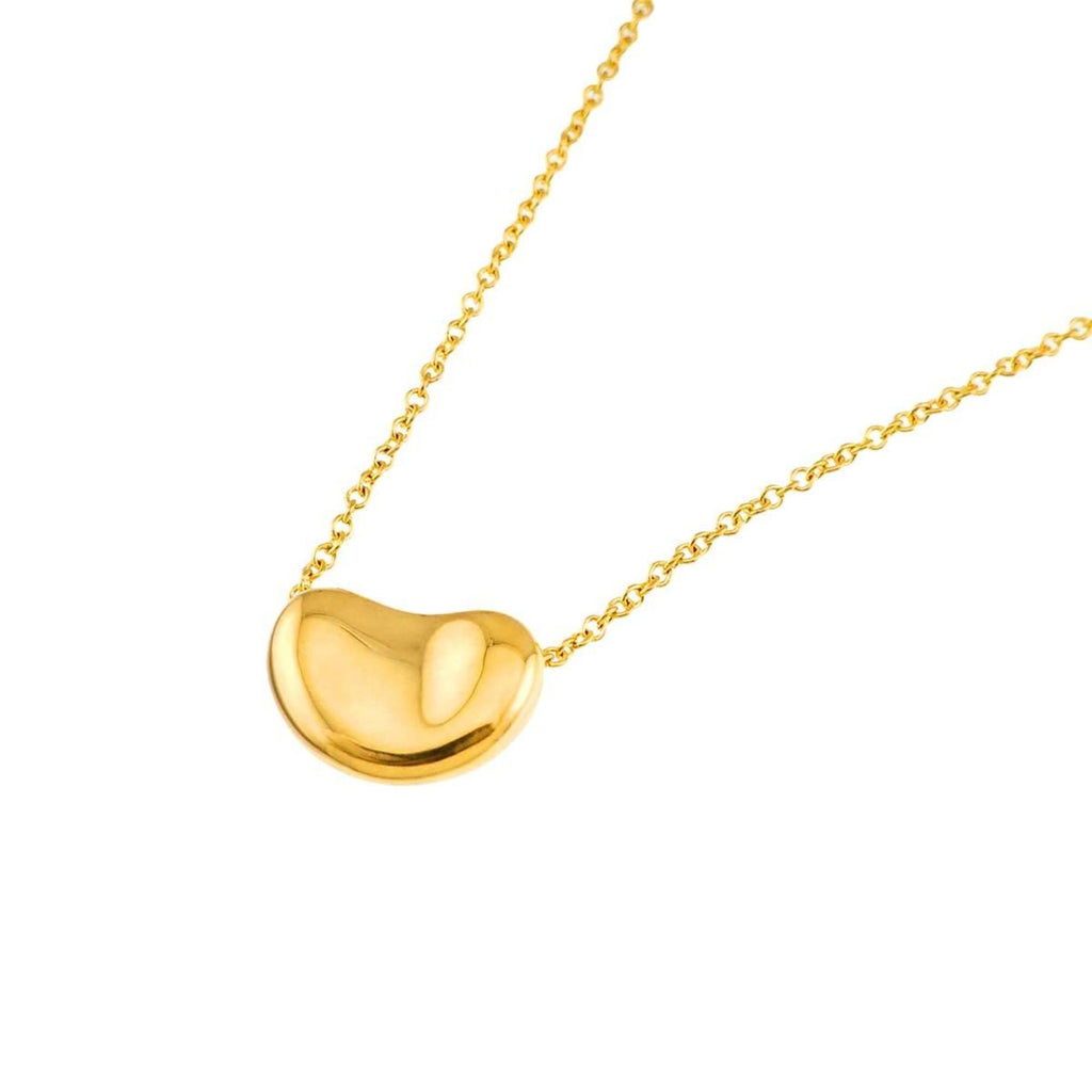 Bean Pendant Necklace 18K Yellow Gold 7.8mm
