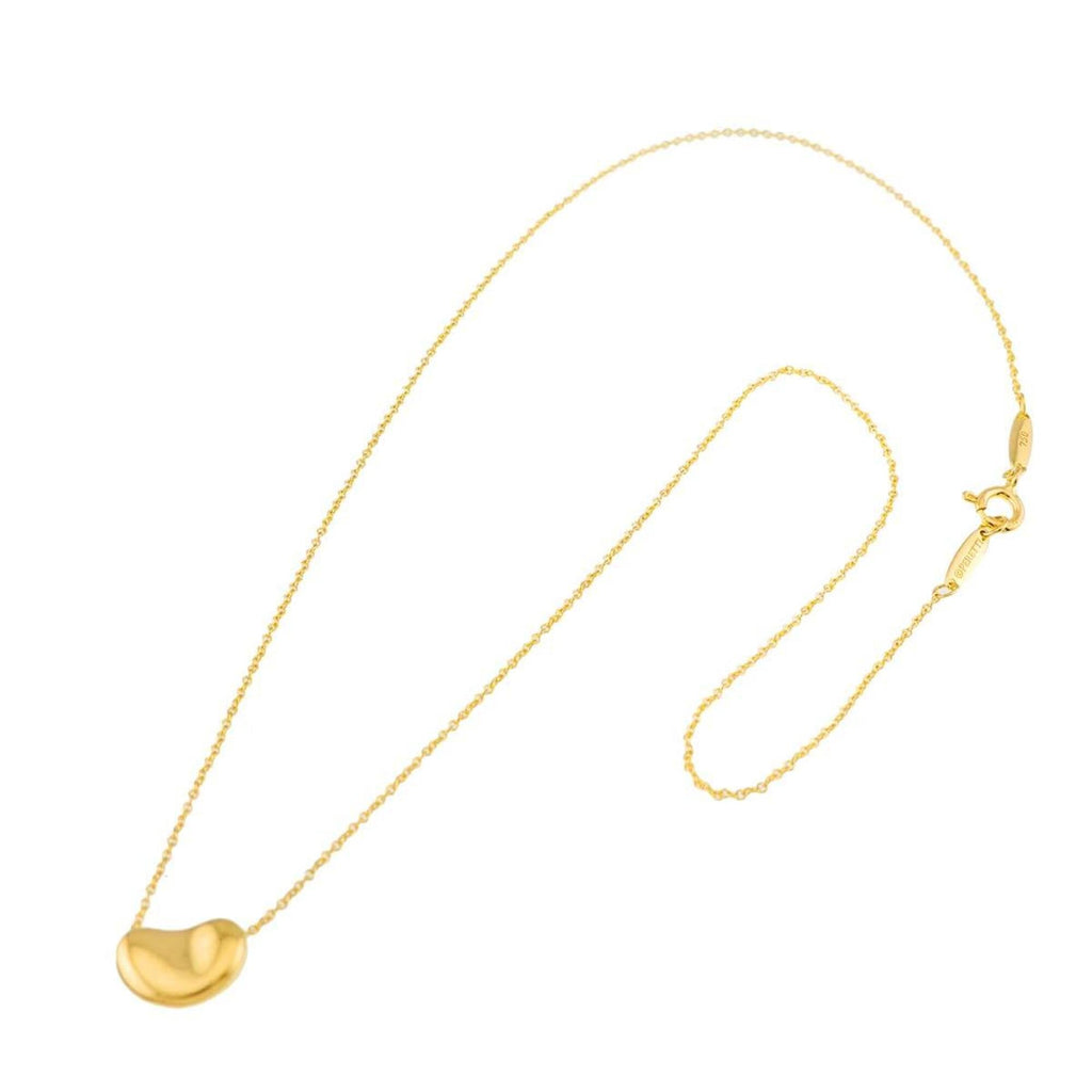 Bean Pendant Necklace 18K Yellow Gold 7.8mm