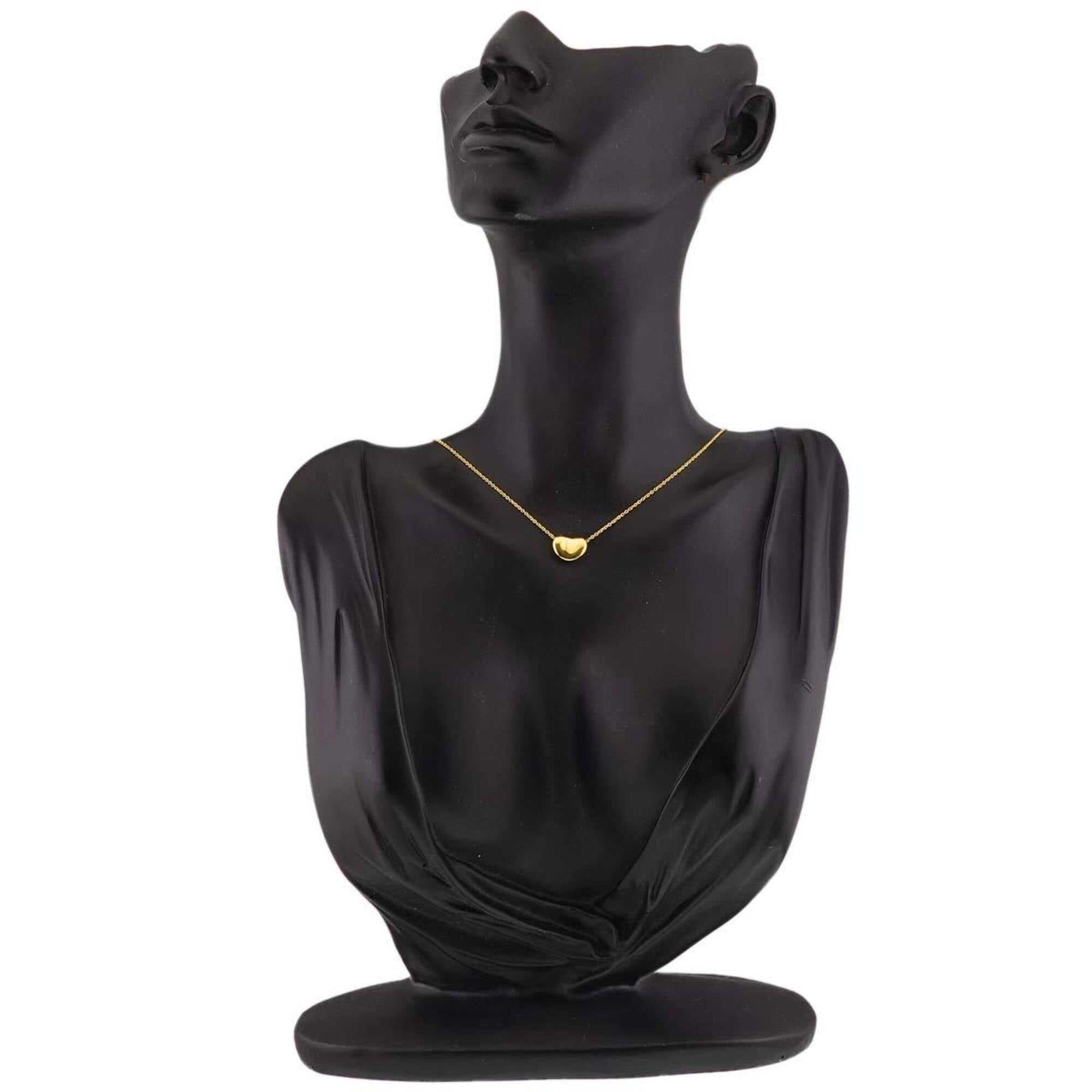 Bean Pendant Necklace 18K Yellow Gold 7.8mm