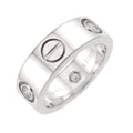 Love Ring 18K White Gold with Half Diamond