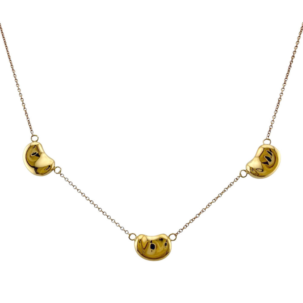 Bean Pendant Necklace 18K Yellow Gold 7.5mm