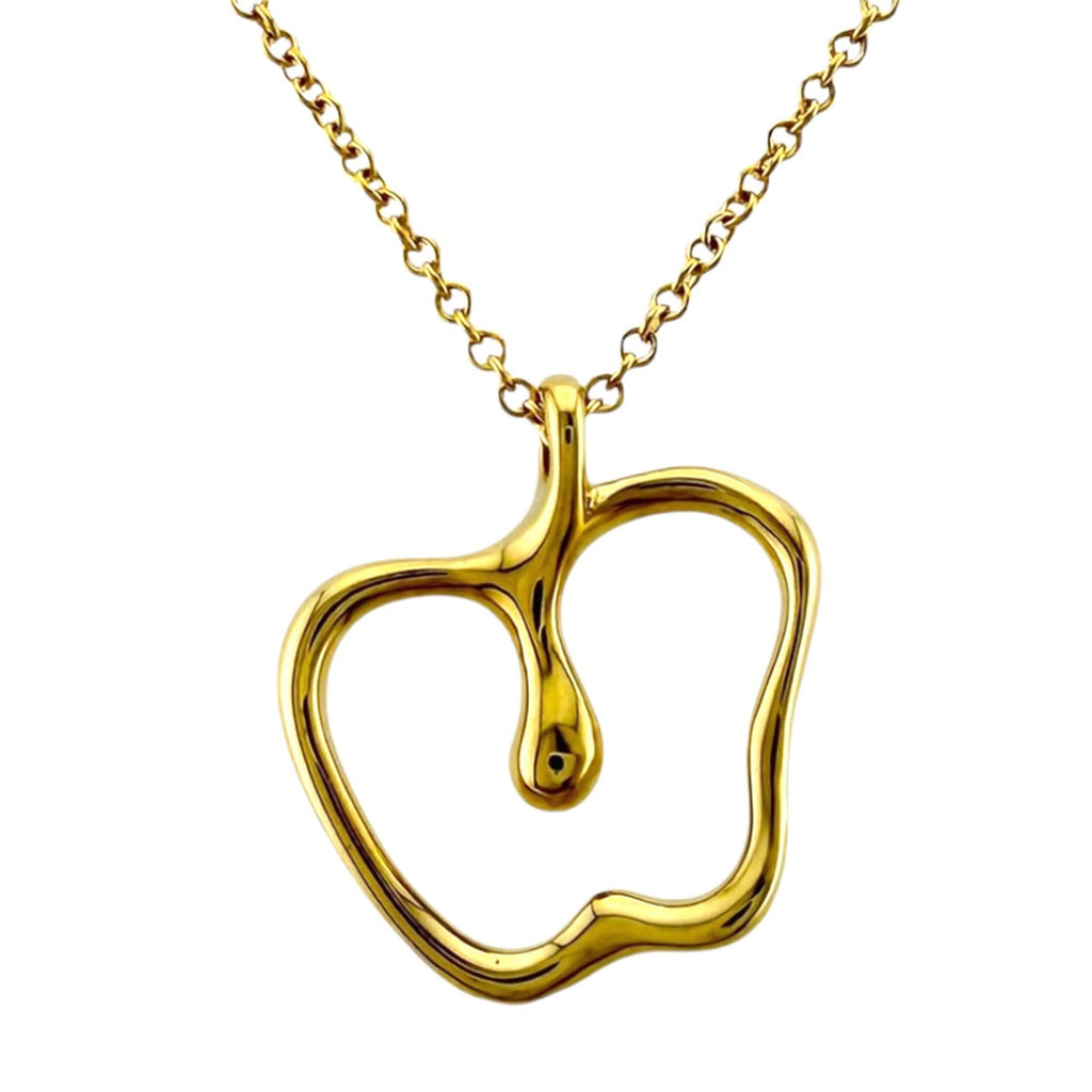 Apple Pendant Necklace 18K Yellow Gold