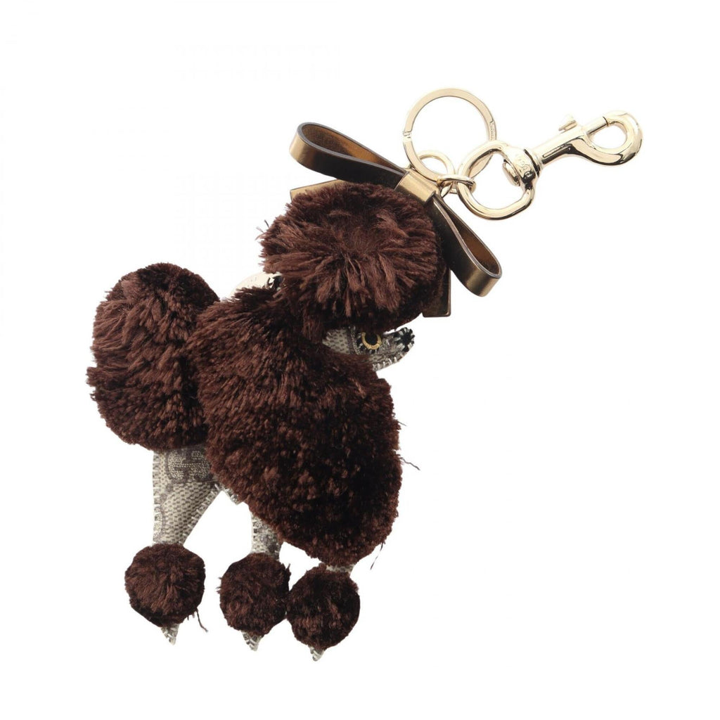 Charm Fur and Leather Beige and Brown Handbag Charm