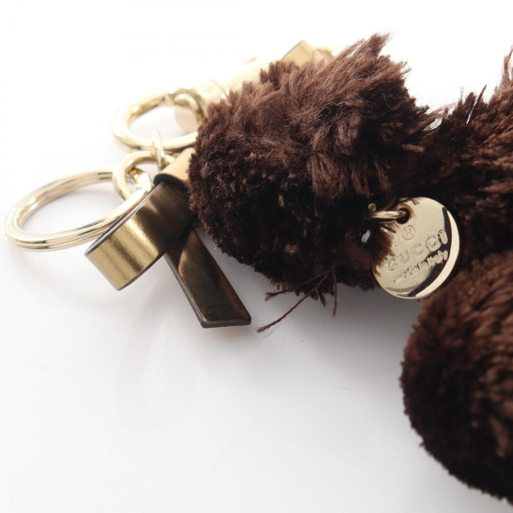 Charm Fur and Leather Beige and Brown Handbag Charm