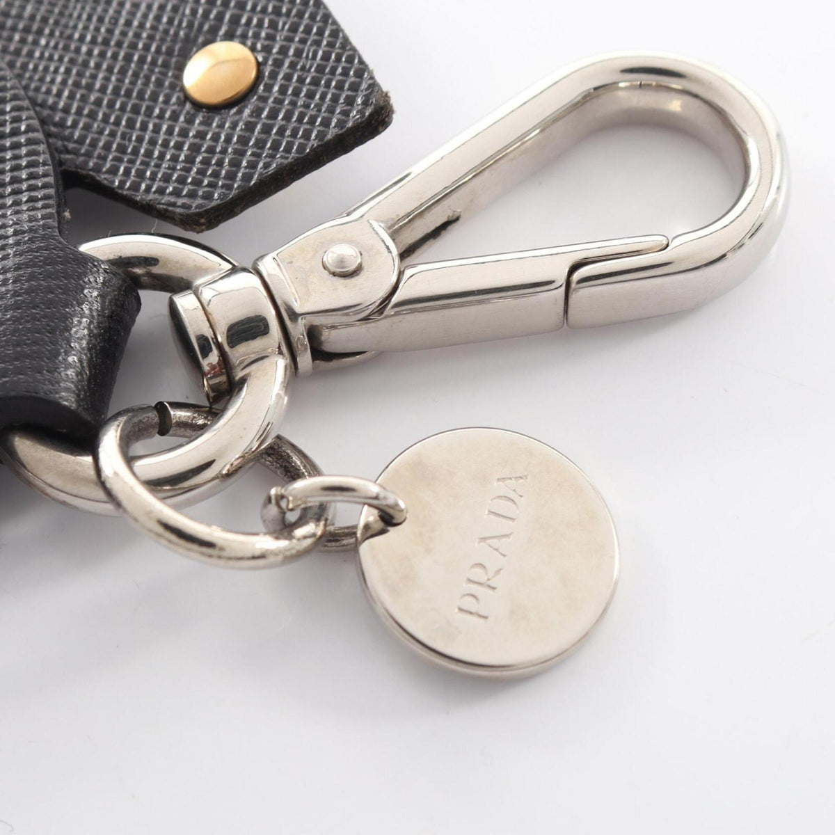 Charm Leather and Metal Black Red Silver Handbag Charm