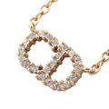 Pendant Necklace Gold and Rhinestone