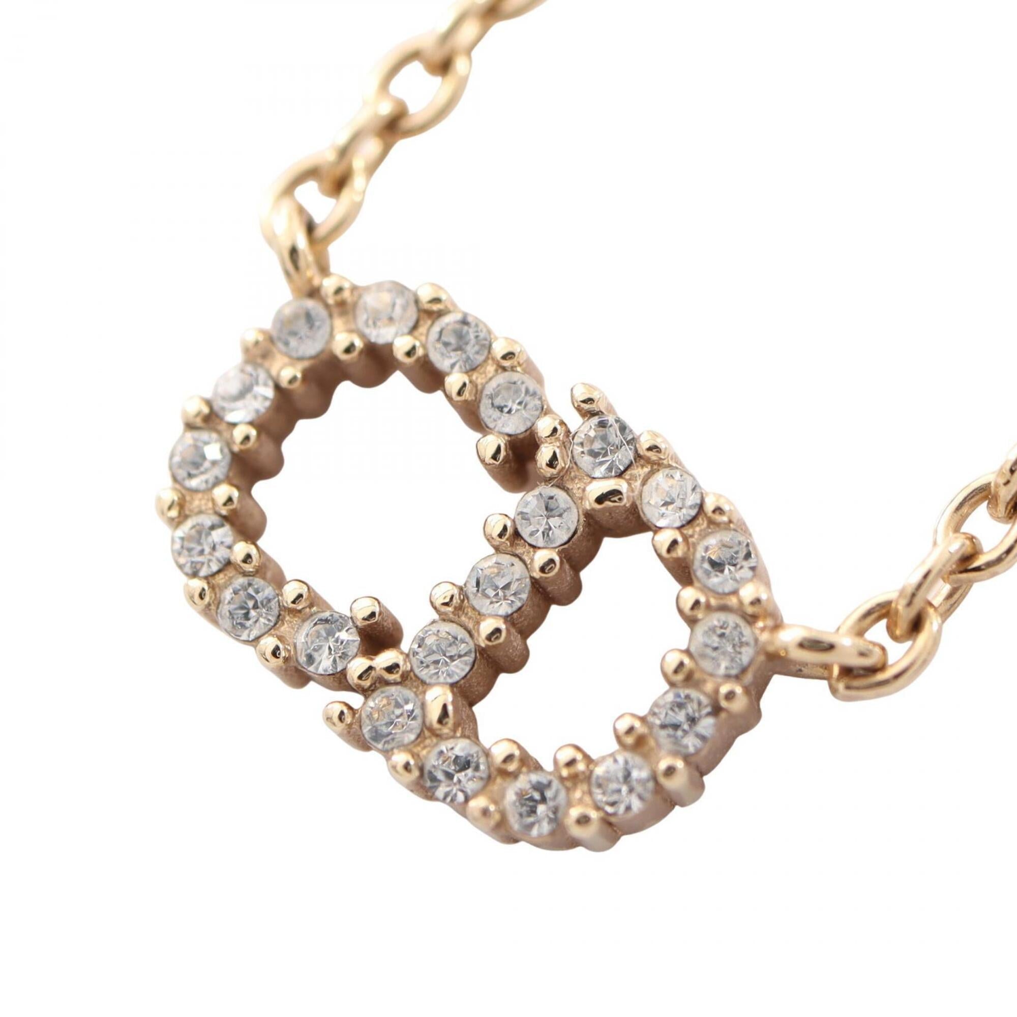 Pendant Necklace Gold and Rhinestone