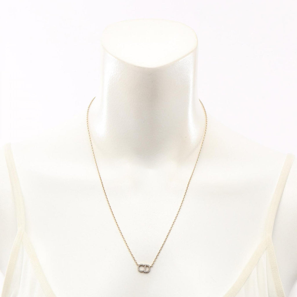 Pendant Necklace Gold and Rhinestone