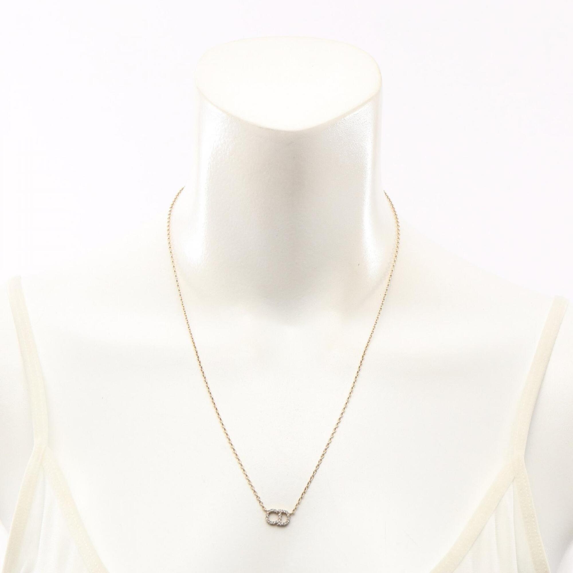 Pendant Necklace Gold and Rhinestone