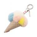 Charm Fur and Leather Beige Multicolor Handbag Charm