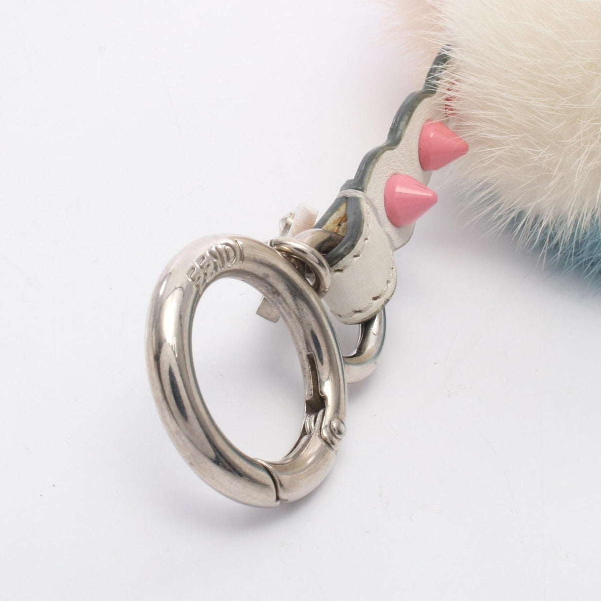 Charm Fur and Leather Beige Multicolor Handbag Charm