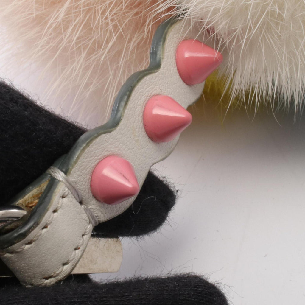 Charm Fur and Leather Beige Multicolor Handbag Charm