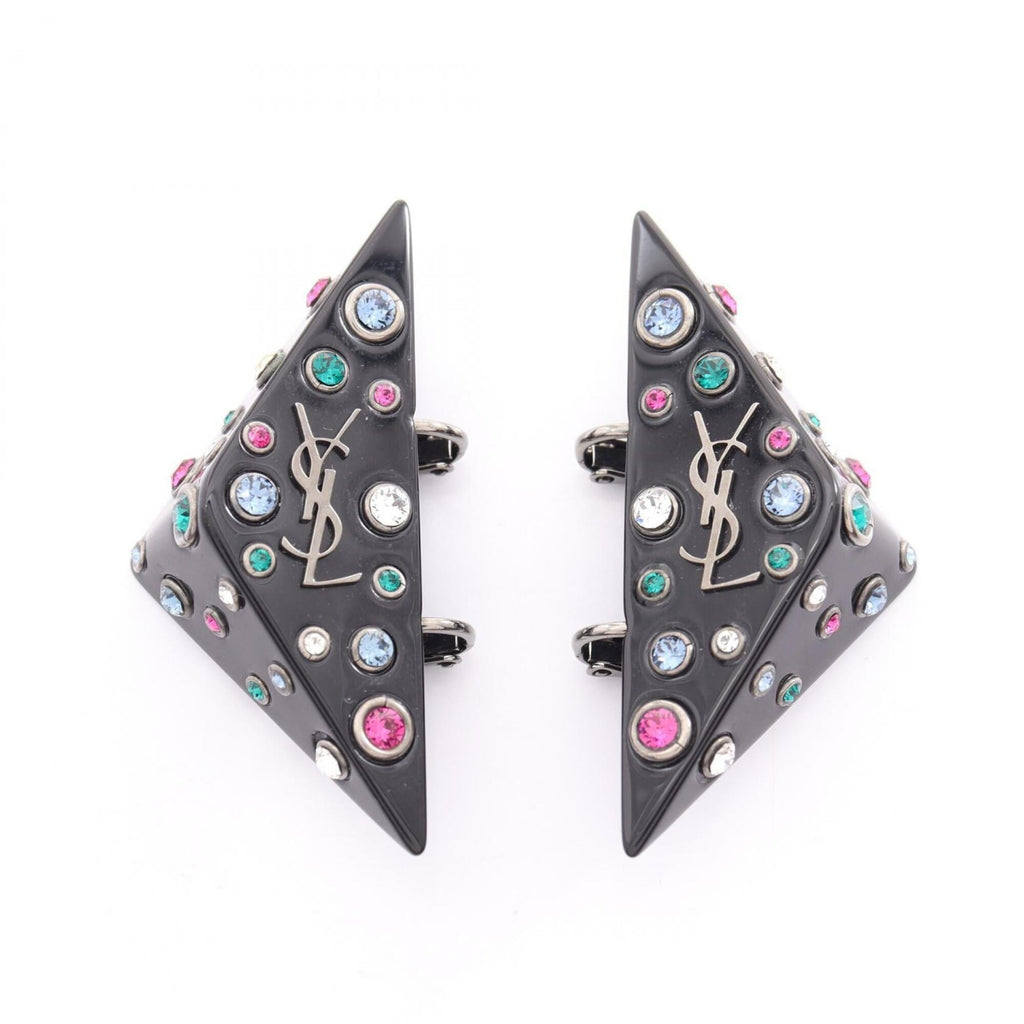 Rhinestone Clip-On Earrings Plastic and Rhinestone