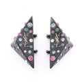 Rhinestone Clip-On Earrings Plastic and Rhinestone