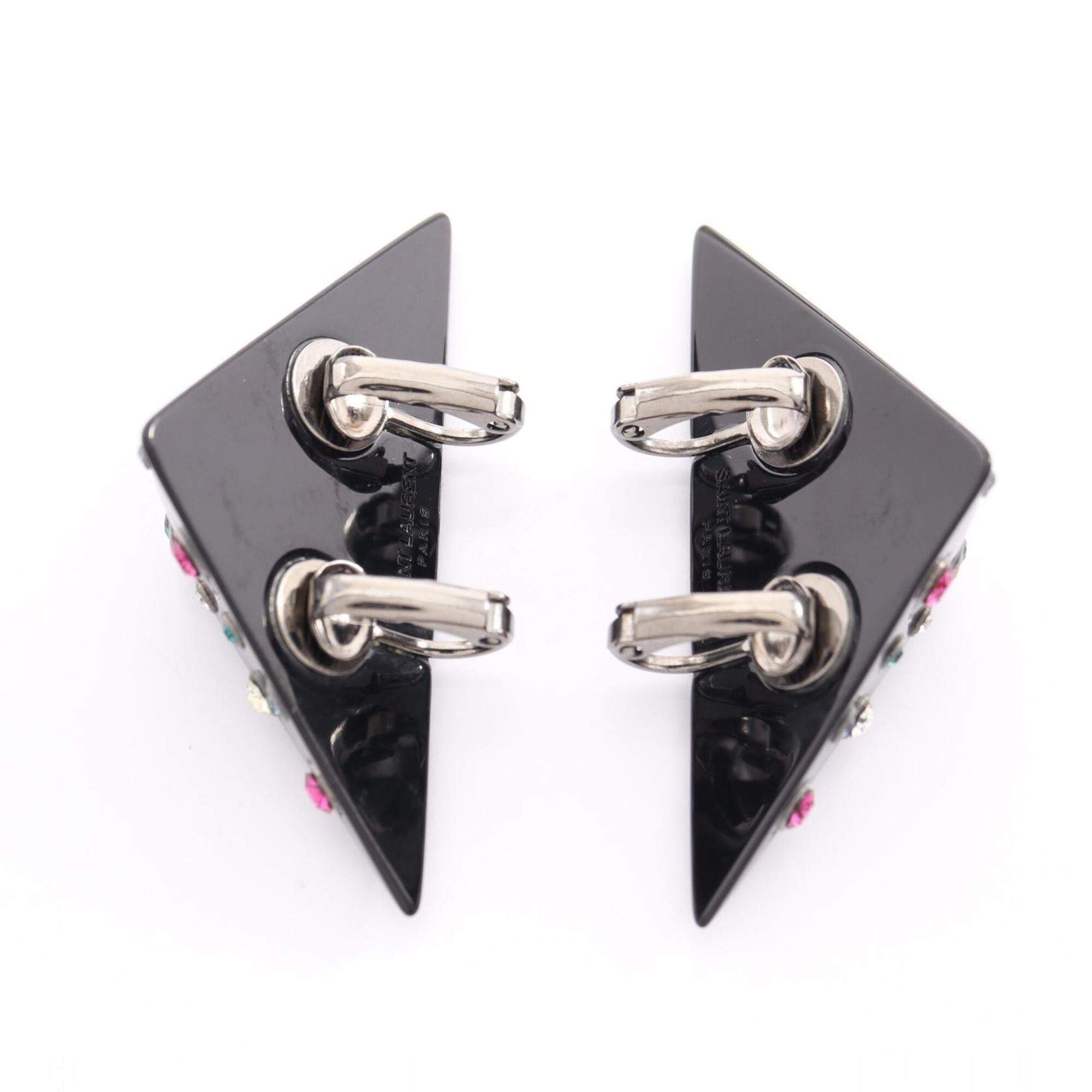 Rhinestone Clip-On Earrings Plastic and Rhinestone