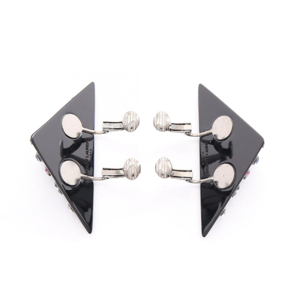 Rhinestone Clip-On Earrings Plastic and Rhinestone