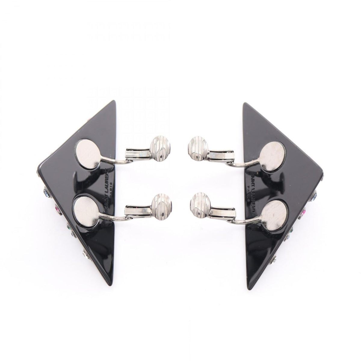 Rhinestone Clip-On Earrings Plastic and Rhinestone