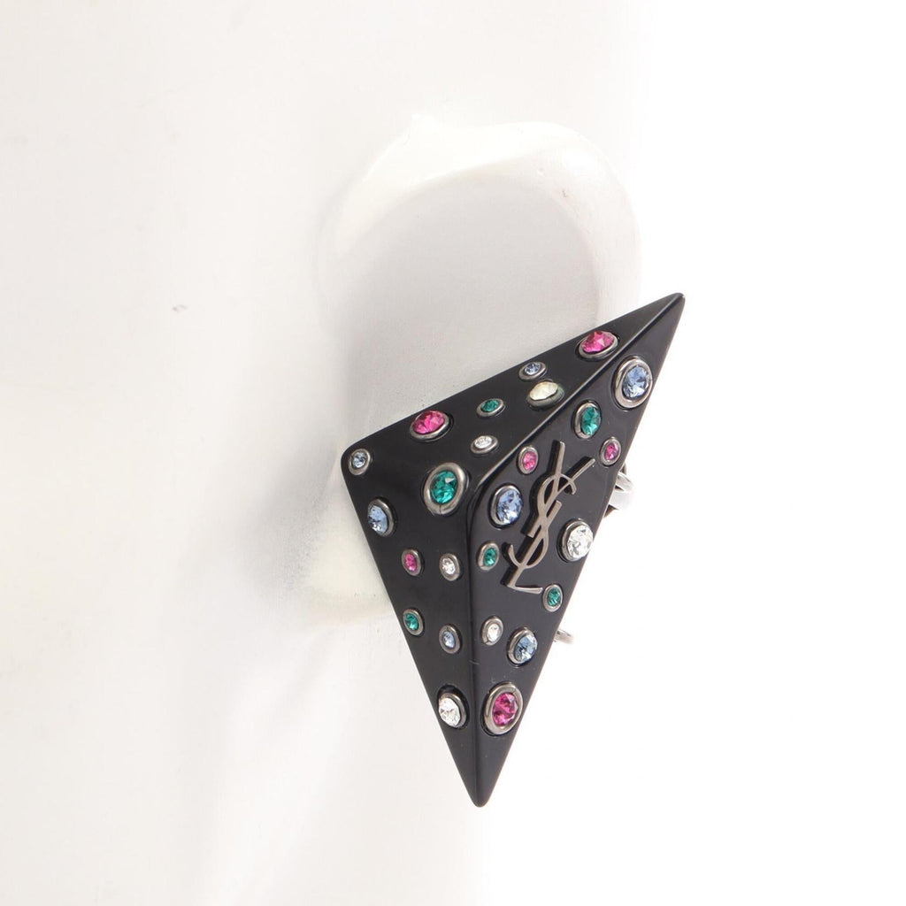 Rhinestone Clip-On Earrings Plastic and Rhinestone