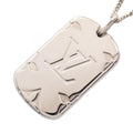 Monogram Pendant Necklace Metal Silver