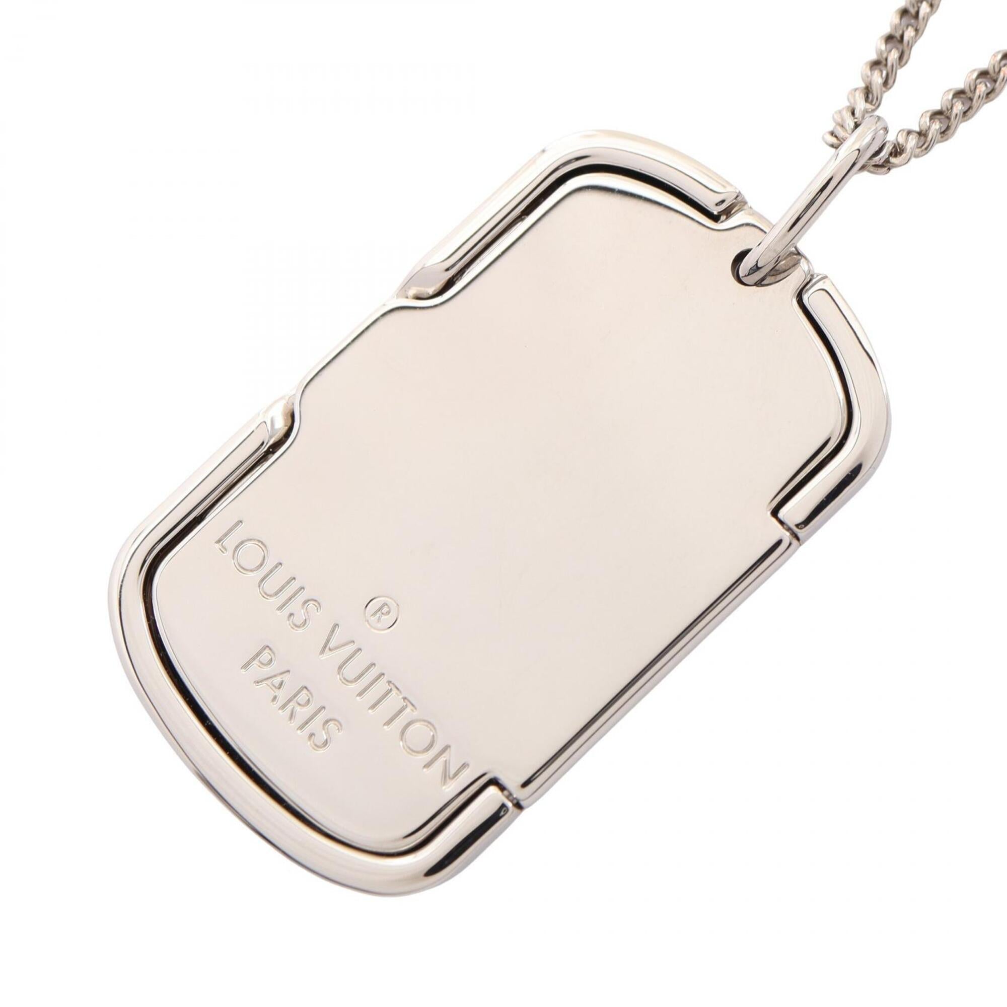 Monogram Pendant Necklace Metal Silver
