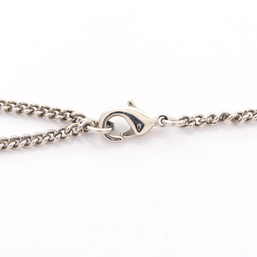 Monogram Pendant Necklace Metal Silver
