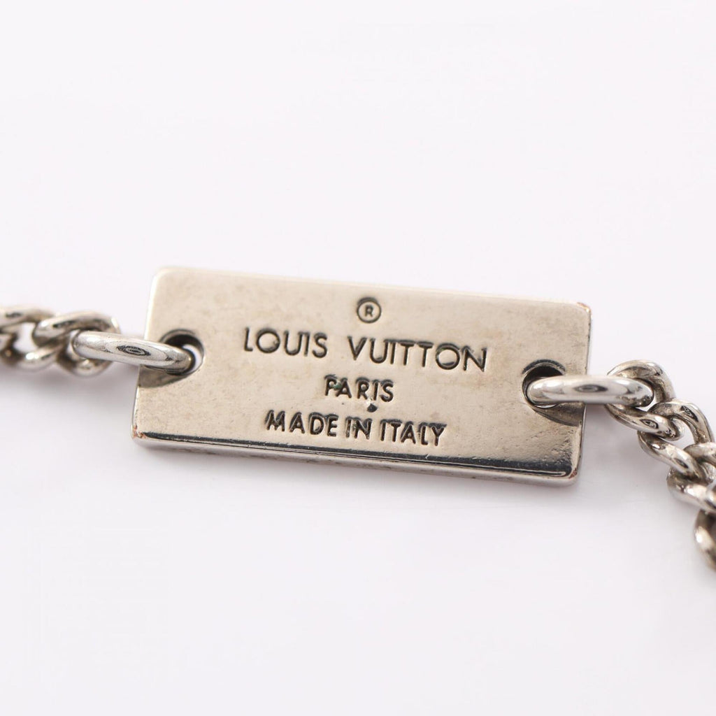 Monogram Pendant Necklace Metal Silver