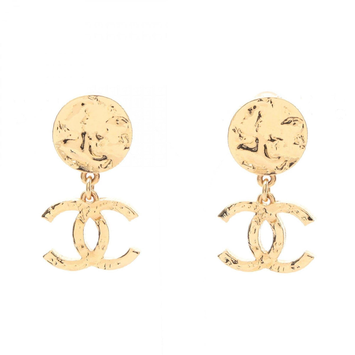CC Logo Clip-On Earrings Metal Gold-Tone Metal