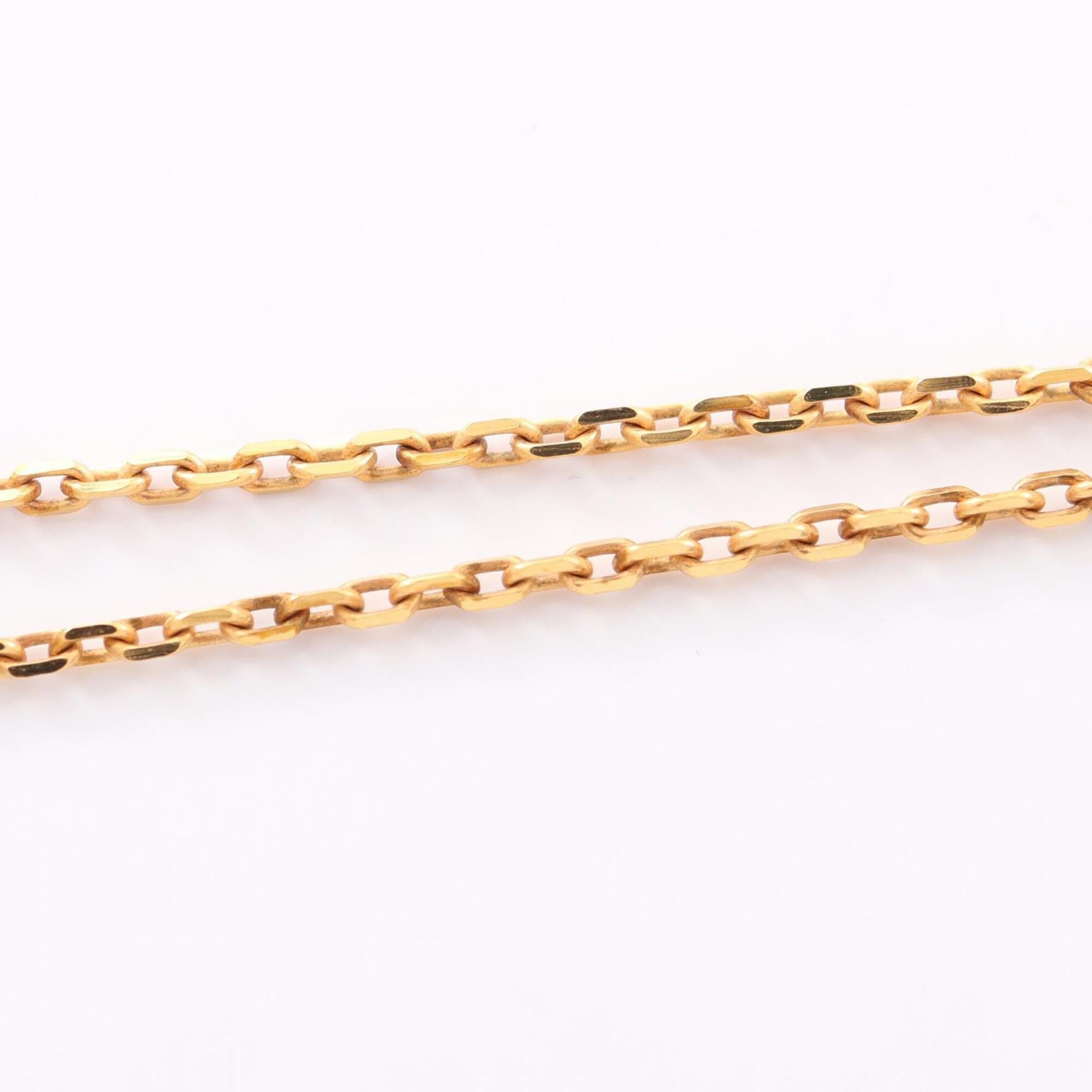 O'Maillon Chaine d'Ancre Etoupe Pendant Necklace Swift Leather Gold and Gray