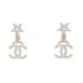 CC Logo Star Earrings Silver-Tone Metal