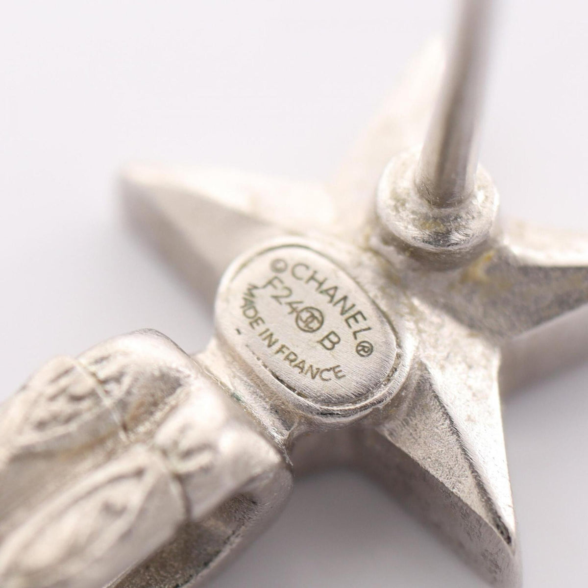 CC Logo Star Earrings Silver-Tone Metal