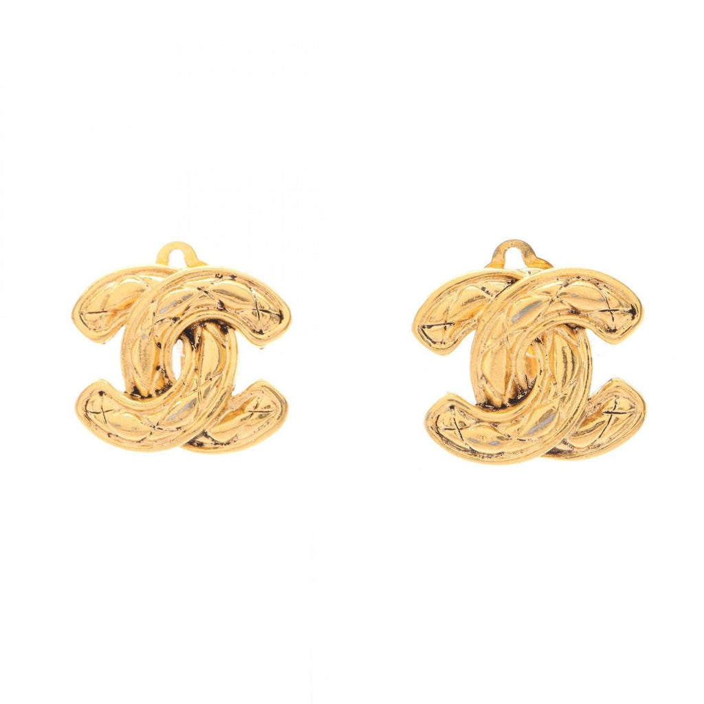 CC Logo Clip-On Earrings Metal Gold-Tone Metal