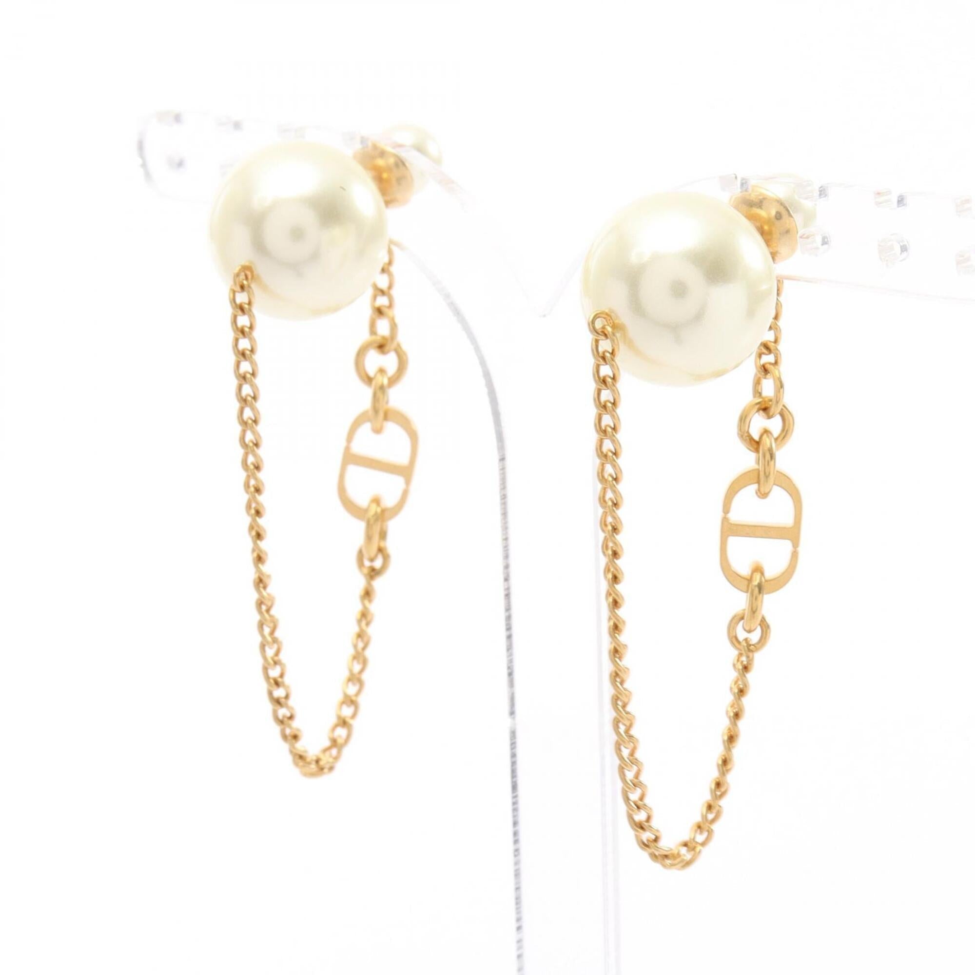 Tribal Earrings Artificial Pearl and Gold