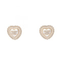 CC Logo Heart Earrings Metal Gold-Tone Metal