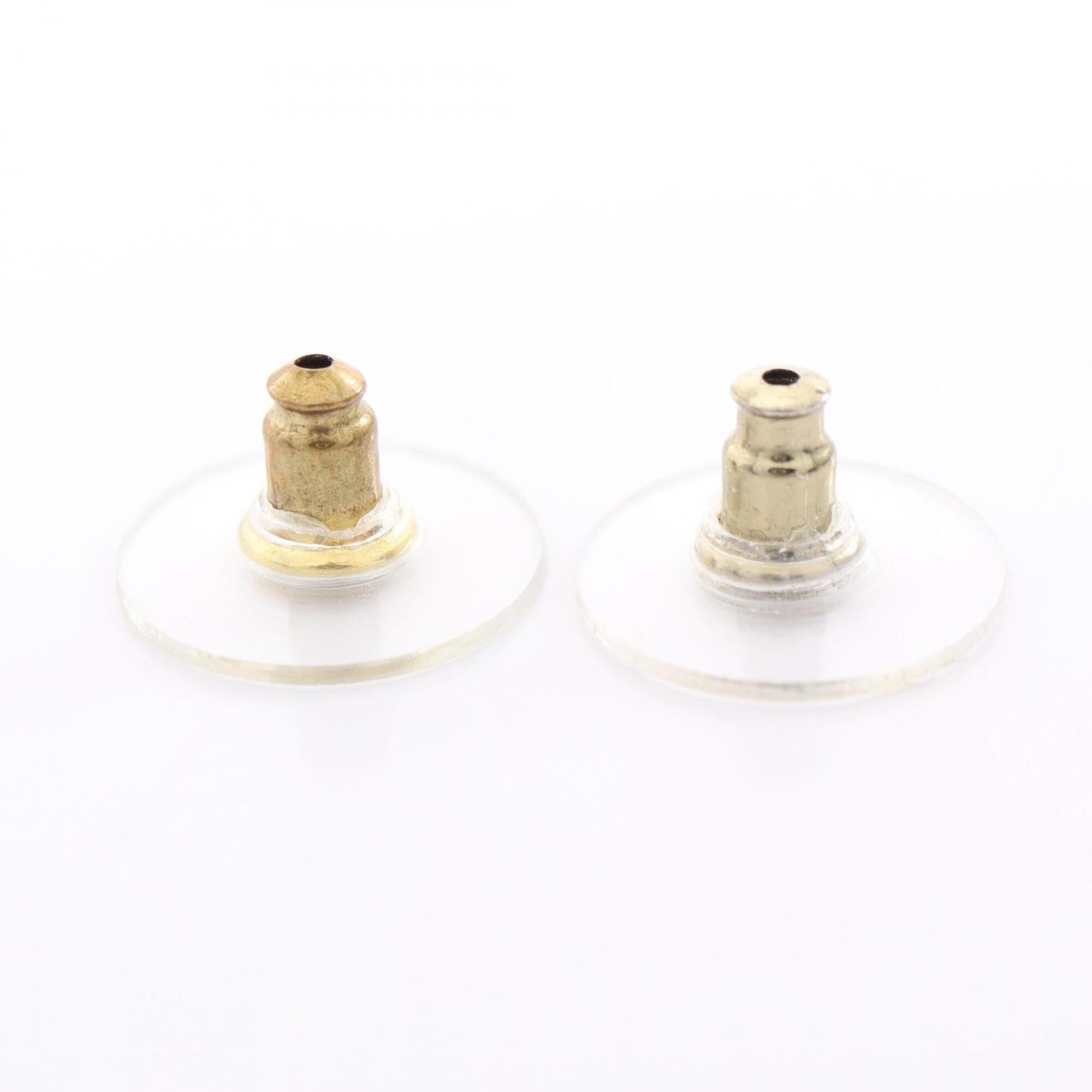 CC Logo Heart Earrings Metal Gold-Tone Metal