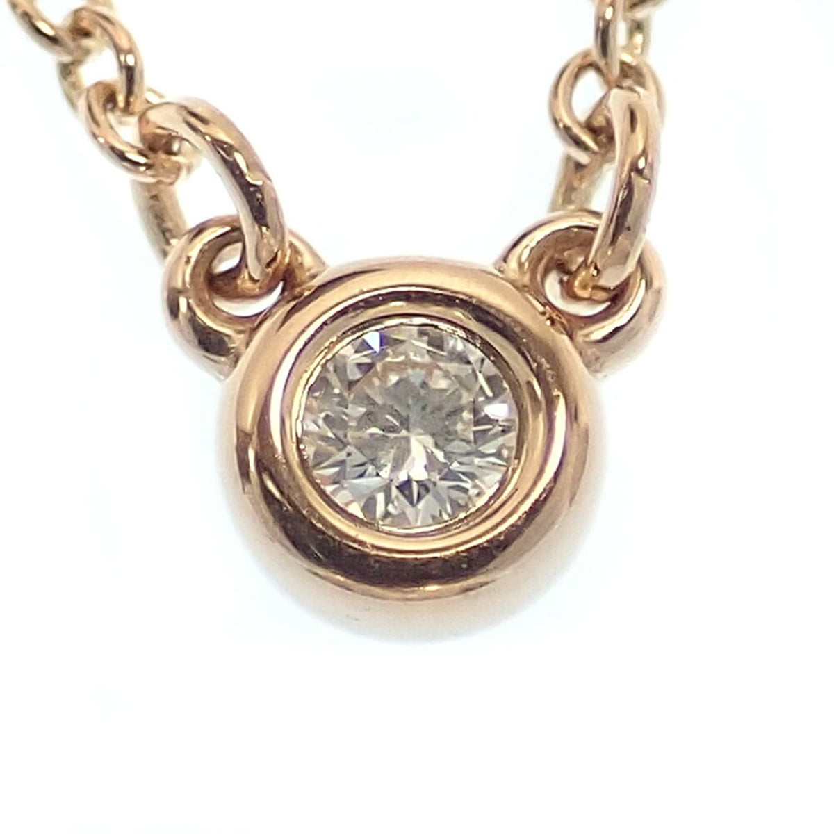 Elsa Peretti Diamonds By The Yard Pendant Necklace 18K Rose Gold and Diamond