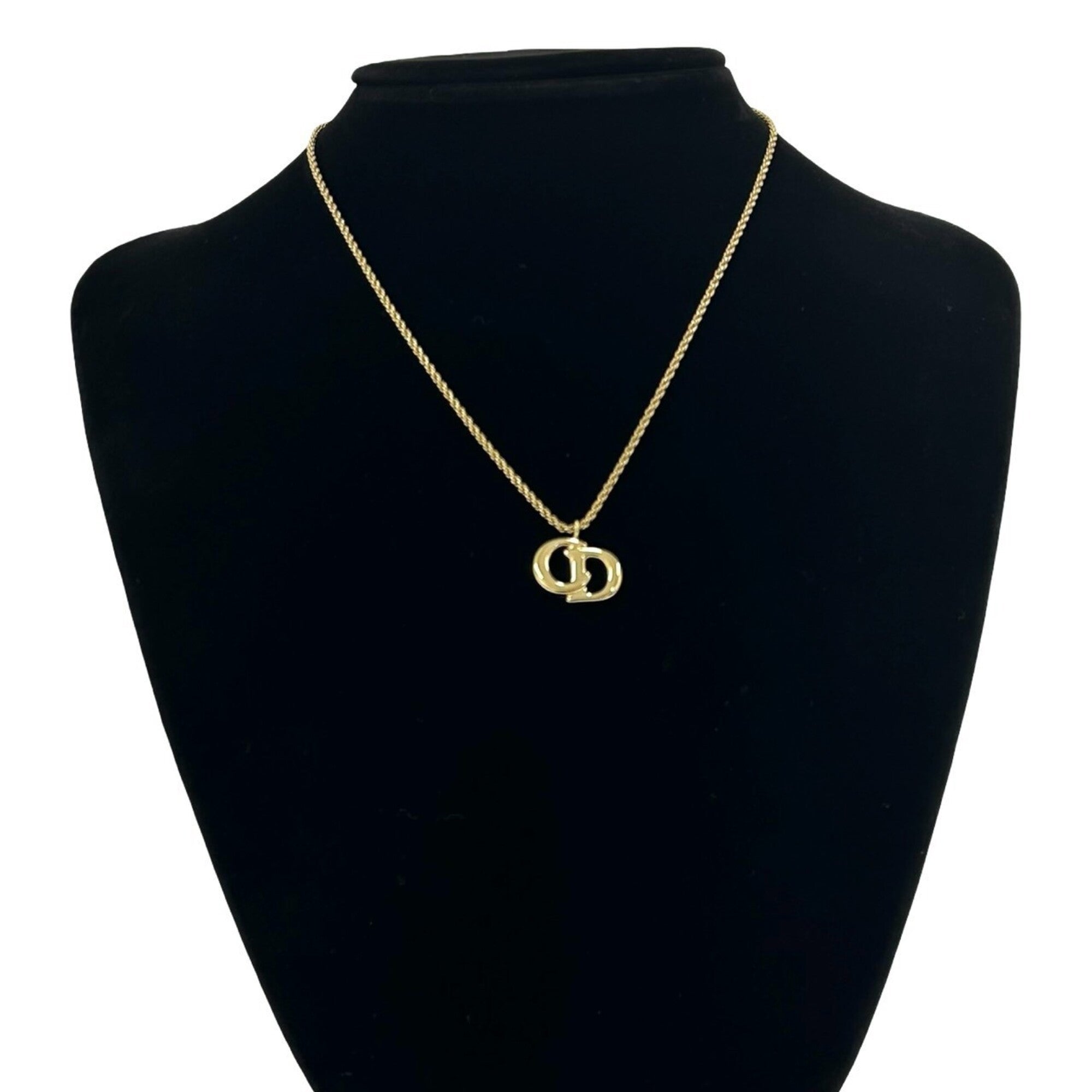 Vintage CD Pendant Necklace Gold