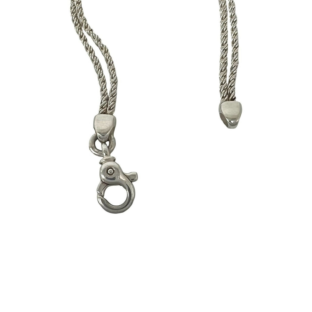 Vintage Double Rope Center Knot Bracelet Sterling Silver