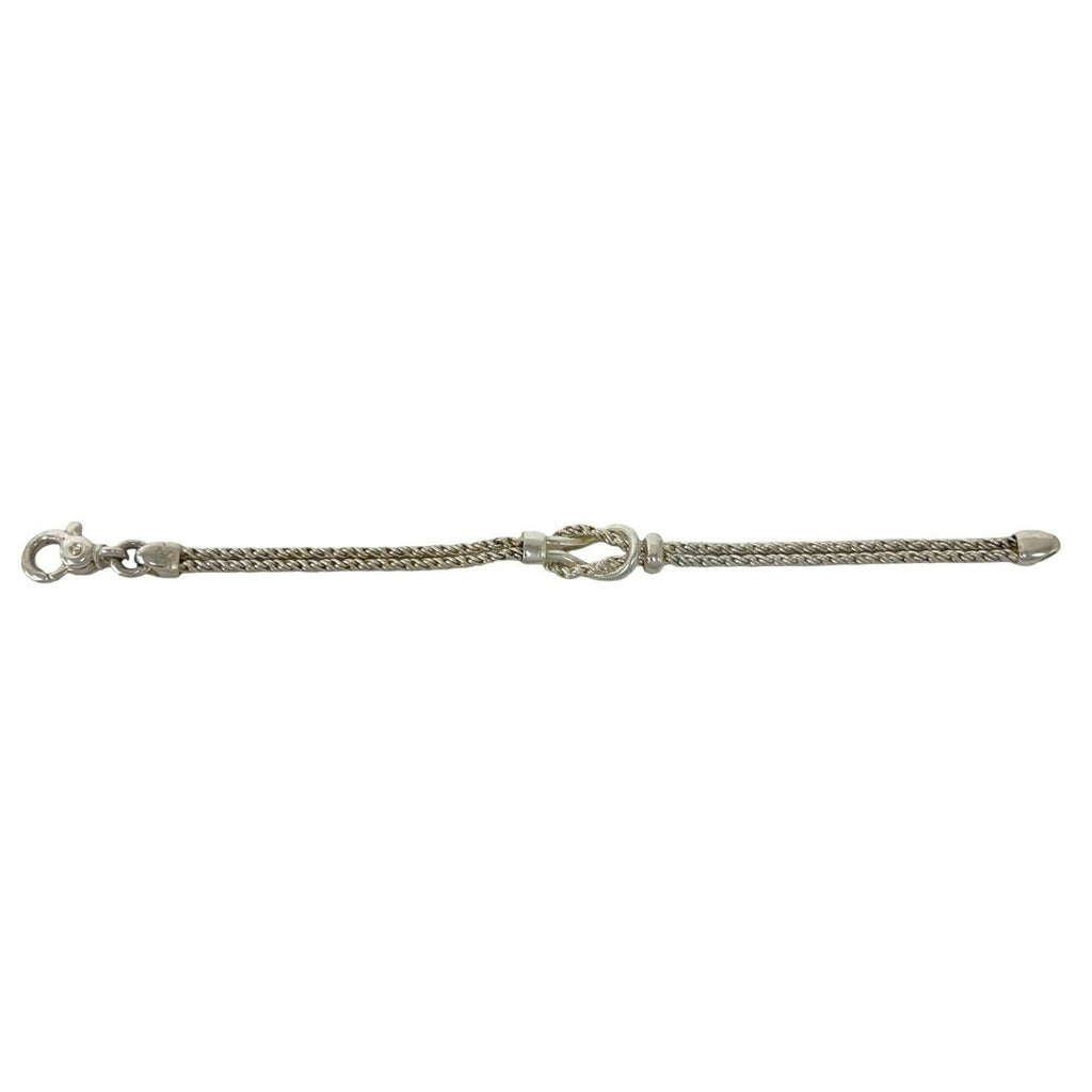 Vintage Double Rope Center Knot Bracelet Sterling Silver