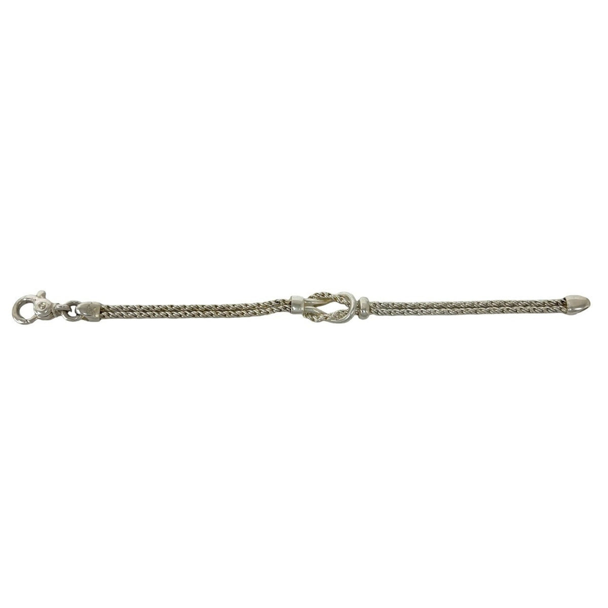 Vintage Double Rope Center Knot Bracelet Sterling Silver