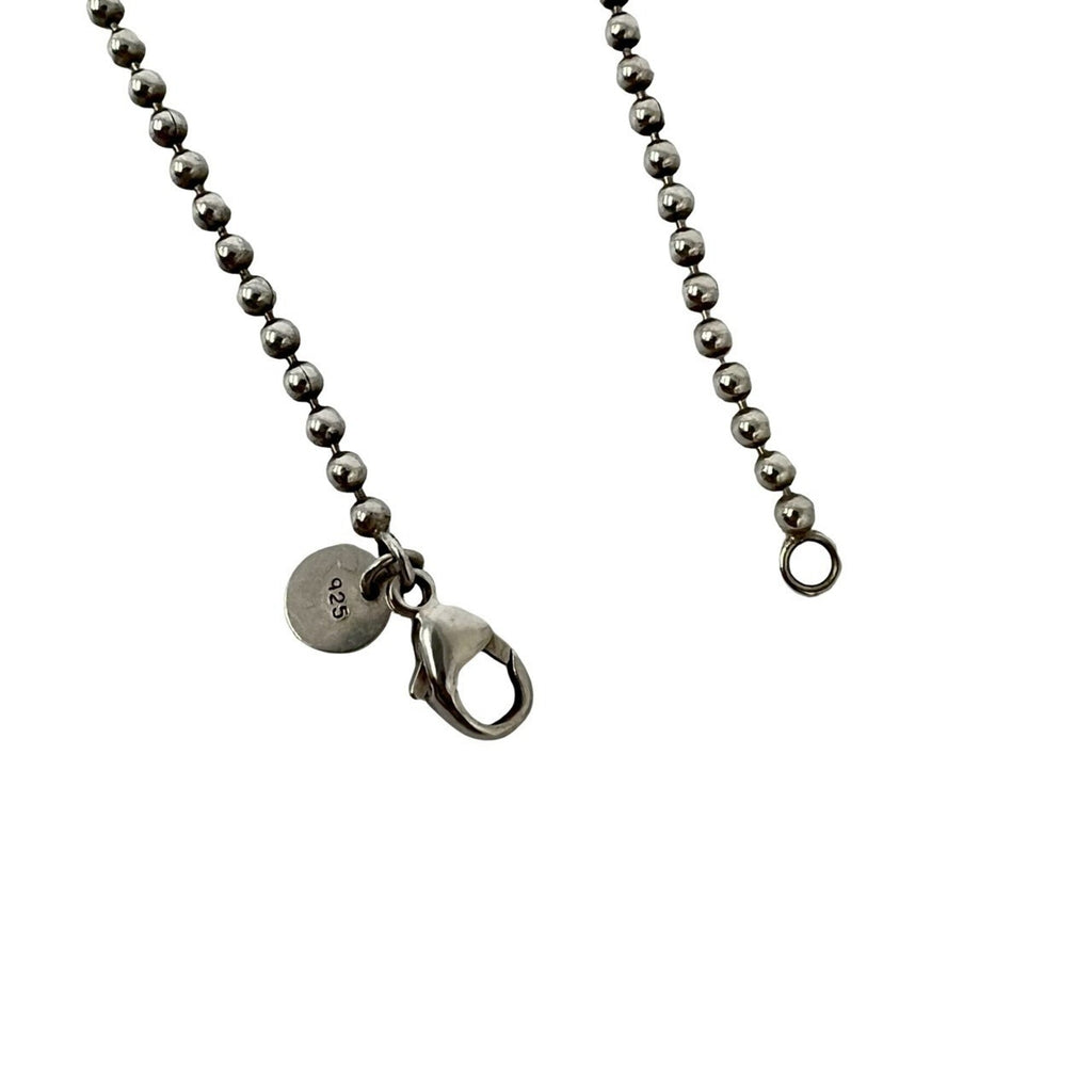 Oval Tag Pendant Necklace Sterling Silver