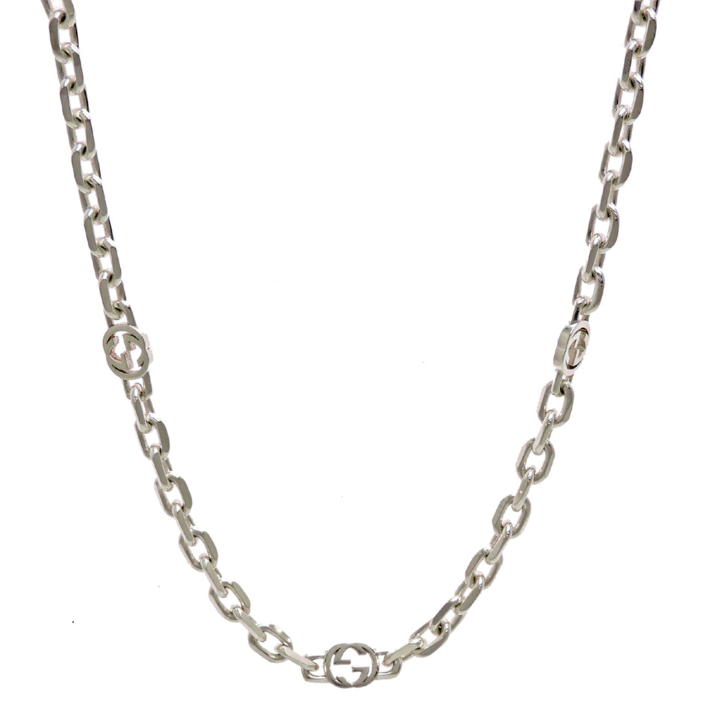 Interlocking G Pendant Necklace Sterling Silver