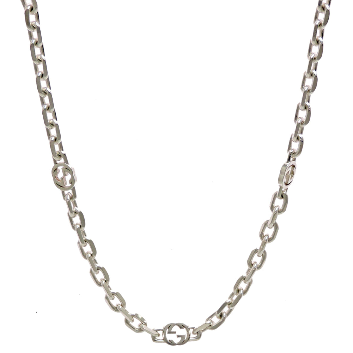 Interlocking G Pendant Necklace Sterling Silver