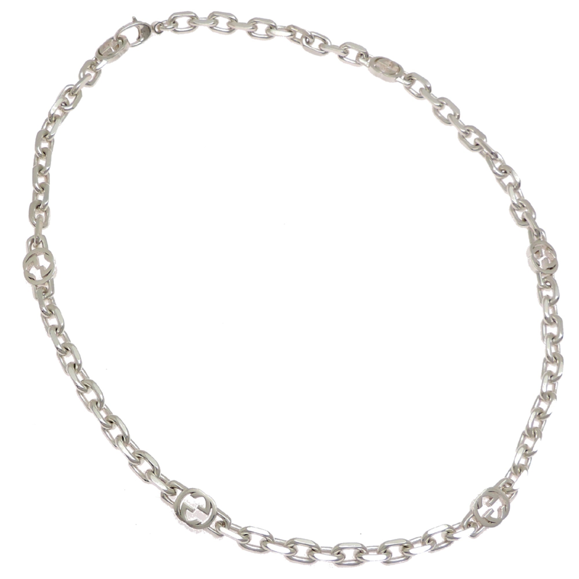 Interlocking G Pendant Necklace Sterling Silver