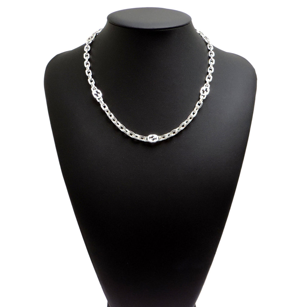 Interlocking G Pendant Necklace Sterling Silver