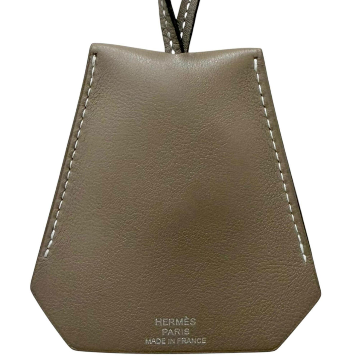 Pendant Necklace Swift Leather Etoupe Large